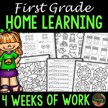 Preview of Distance Learning Independent Work Packet - First Grade Home Learning Packet