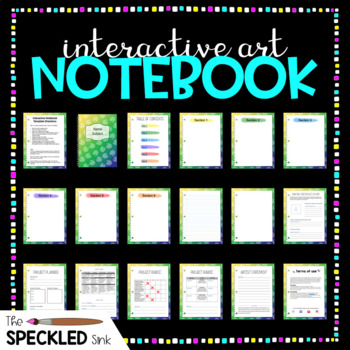 Preview of Distance Learning Interactive Art Notebook. Editable w/ samples and links