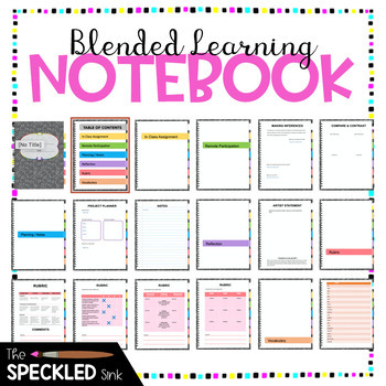 Preview of Distance Learning Interactive Art Notebook. Hybrid & Blended Unit Templates