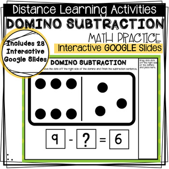 Preview of Distance Learning - Interactive Google Slides - Domino Subtraction