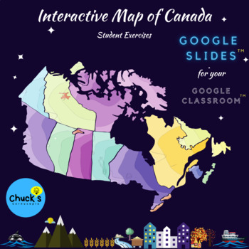 Preview of Distance Learning - Interactive Map of Canada on Google Slides™ - Drag and Drop