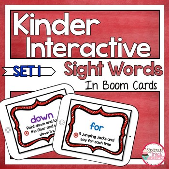 Preview of Free Digital Sight Word Practice | Kindergarten Sight Word Boom Cards Set 1