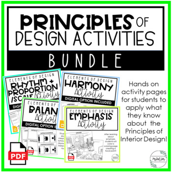 Preview of Principles of Design Activities | BUNDLE | Interior Design | FCS