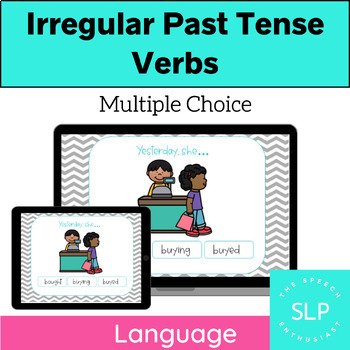 Preview of Multiple Choice Irregular Past Tense Verbs Interactive BOOM Cards