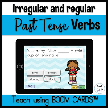 Preview of Distance Learning - Irregular and Regular Past tense verbs Boom Cards