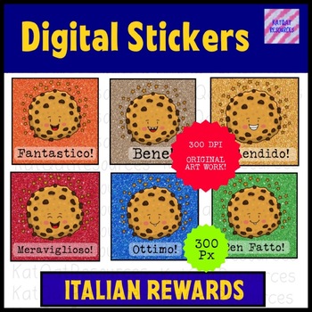 Preview of Distance Learning Italian Digital Stickers for Seesaw or Google Apps - Star