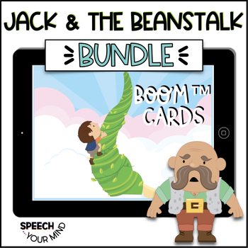Preview of Jack & the Beanstalk Boom Cards™ BUNDLE Language & Concepts | Fables Fairytales