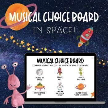 Preview of Distance Learning K-5 Musical Choice Board - Music in Outer Space!