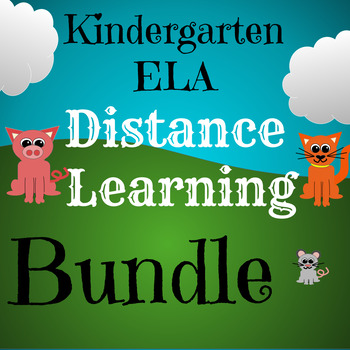 Preview of Distance Learning Kindergarten ELA Bundle Drag and Drop 