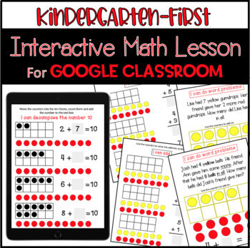 Preview of Distance Learning-Kindergarten Interactive Math Lesson For Google Classroom