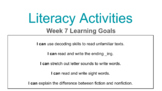 Distance Learning: Kindergarten Literacy Activities Week 7