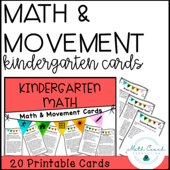 Preview of Kindergarten Math & Movement Cards | Kinesthetic Learner Math Brain Break Cards