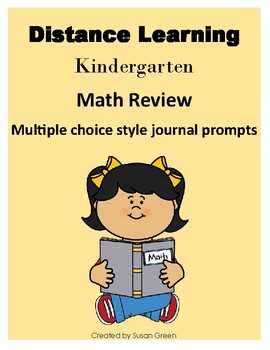Preview of Distance Learning: Kindergarten Math Review Journal Prompts