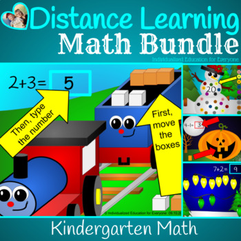 Preview of Distance Learning Kindergarten Math XL Bundle Set A1
