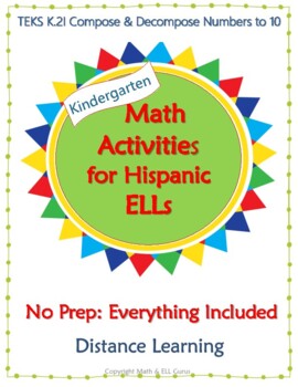 Preview of Math and ELLs: Distance Learning for Kinder: Compose Numbers to 10 with NO PREP