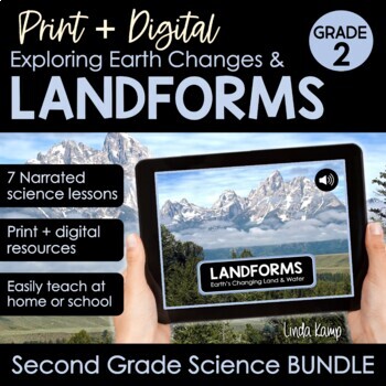Preview of Landforms & Earth Changes 2nd Grade Science NGSS Print + Digital BUNDLE