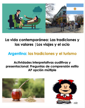 Preview of Distance Learning: Las tradiciones de Argentina Interpretive Listening Activity