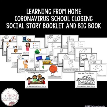 Preview of Distance Learning Learning from Home Coronavirus Social Story