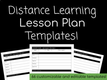 Preview of Distance Learning Lesson Plan Templates | EDITABLE