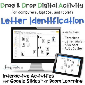Preview of Digital Letter Identification Interactive Activities for Special Ed