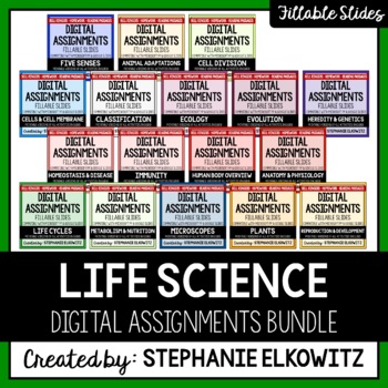 Preview of Life Science Biology Digital Activities | Distance Learning & Digital Classrooms
