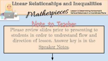 Preview of Distance Learning: Linear Equations, Lesson 3 - Vertical & Horizontal Distances 