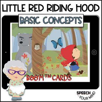 Preview of Little Red Riding Hood Boom Cards™ Story Basic Concepts Following Directions