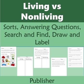 Preview of Distance Learning Living and Nonliving Things Activities