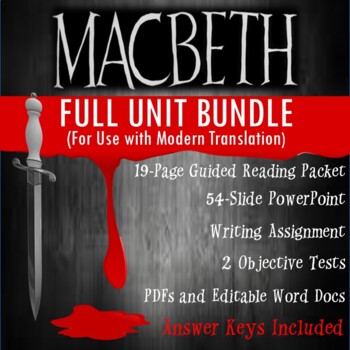 Preview of Macbeth Unit Bundle (for Modern Translation)