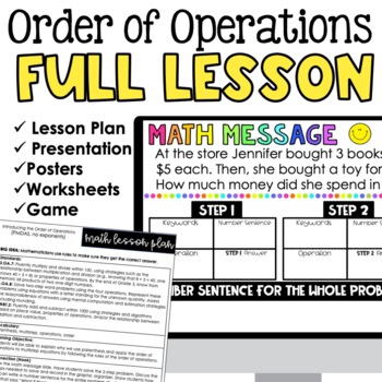 Preview of Order of Operations Mini Lesson | Full Lesson Plan, Slides, Activities | PMDAS