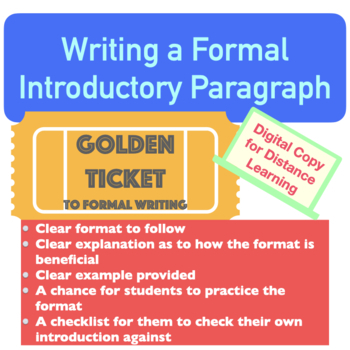 Preview of Distance Learning: Make Writing a Formal Introduction Easy