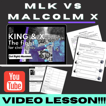Preview of Martin Luther King, Malcolm X, & The Civil Rights Movement | VIDEO & ACTIVITY