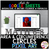 Google Sheets Digital Pixel Art Math Area and Circumferenc