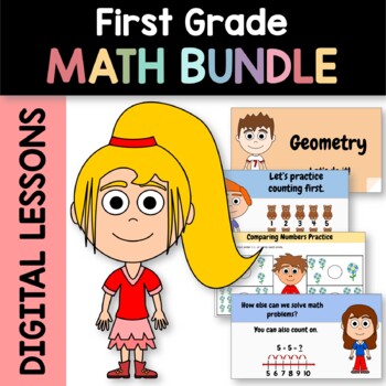 Preview of Math Bundle for First Grade | Google Slides | 30% off | Math Skills Review