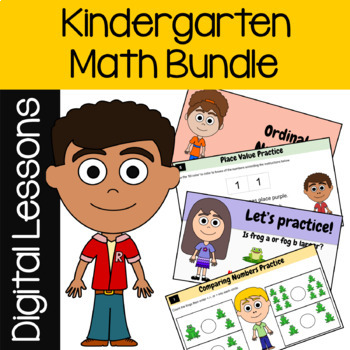 Preview of Math Bundle for Kindergarten | Google Slides | 30% off | Math Skills Review