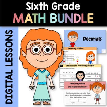 Preview of Math Bundle for Sixth Grade | Google Slides | 30% off | Math Skills Review