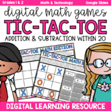 Distance Learning Math Games: Tic-Tac-Toe (Addition and Su