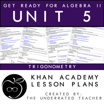Preview of Get Ready for Algebra 2 Math Plans + Trigonometry