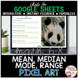 Google Sheets Digital Pixel Art Math Finding the Mean Medi