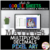 Google Sheets Digital Pixel Art Math Multiplying Decimals