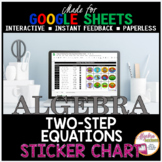 Google Sheets Algebra Solving Two-Step Equations STICKER CHART