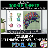 Google Sheets Digital Pixel Art Math Volume of Cylinders, 