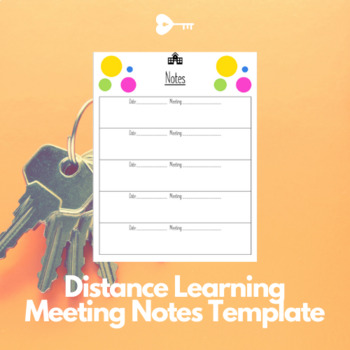 Preview of Distance Learning Meeting Notes Sheet
