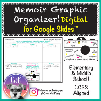 Preview of Distance Learning Memoir Writing Graphic Organizer for Google Slides™