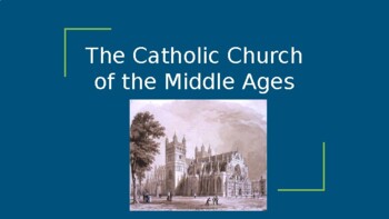 Preview of Distance Learning: Middle Ages - power of the Catholic Church: slides, sheets
