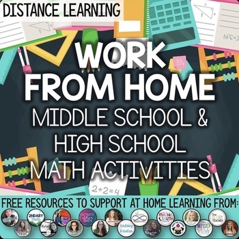 Preview of Distance Learning Middle School & High School Math Resources - Learning at Home