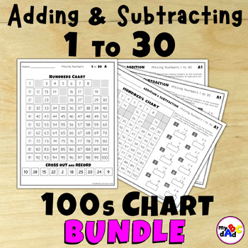 missing numbers 1 to 30 math worksheet bundle by myabcdad learning for kids