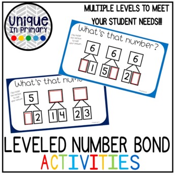 Preview of Distance Learning Multi-Level Number Bonds Facts 1-10 and mixed