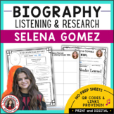 SELENA GOMEZ Music Lesson Research and Listening Activitie