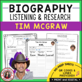 Tim McGraw Music Research and Listening Activities